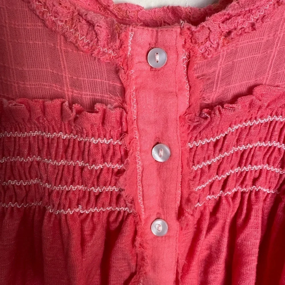 NWT Free People Sea Breeze Tunic Coral Pink boho bohemian